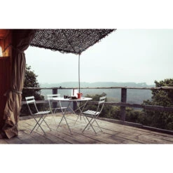 Chaise De Jardin Pliante FERMOB Bistro Métal - Gris Orage -Mobilier De Jardin 010126 chaise jardin pliante fermob bistro metal gris orage ambiance