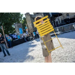 Chaise De Jardin Pliante FERMOB Bistro Métal - Miel -Mobilier De Jardin 010173 chaise de jardin pliante fermob bistro metal miel transport 1