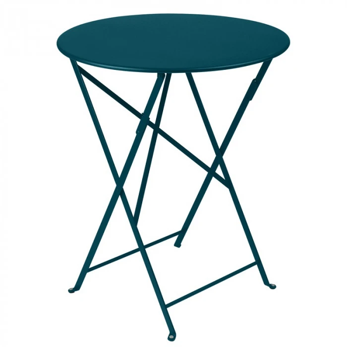 Table De Jardin 2 Personnes FERMOB Bistro Ø 60 Cm - Bleu Acapulco 1 Table De Jardin 2 Personnes FERMOB Bistro Ø 60 Cm - Bleu Acapulco