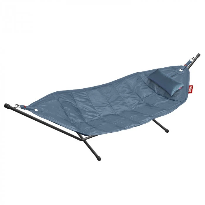 Hamac Fatboy Headdemock Deluxe Cadre Noir + Coussin - Bleu Clair 1 Hamac Fatboy Headdemock Deluxe Cadre Noir + Coussin - Bleu Clair