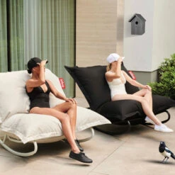 Rocking Chair Fatboy Rock'n'Roll - Gris Clair -Mobilier De Jardin 104915 rocking chair fatboy rocknroll gris clair ambiance 2