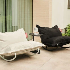 Rocking Chair Fatboy Rock'n'Roll - Gris Clair -Mobilier De Jardin 104915 rocking chair fatboy rocknroll gris clair ambiance