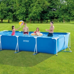 Piscine Tubulaire Intex Metal Frame 4.50 X 2.20 X 0.84 M + Epurateur 1,7 M3 -Mobilier De Jardin 28274np kit piscine metal frame junior rectangulaire 1