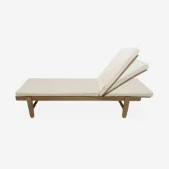 Bain De Soleil Bois Multi Positions Avec Roulettes (lot De 2) Couleur : Beige -Mobilier De Jardin ACLOUNGEX2BG 03