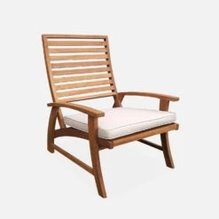 Chaise Avec Repose-pied Bois (lot De 2) -Mobilier De Jardin ACRLXFTBGX2 03