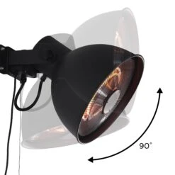 Parasol Chauffant Mural électrique 2000W -Mobilier De Jardin EHW2000WACBK 03