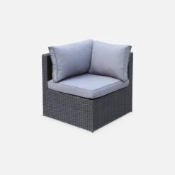 Salon De Jardin Résine Tressée 5 Places Couleur : Noir / Gris 8 Salon De Jardin Résine Tressée 5 Places Couleur : Noir / Gris -Mobilier De Jardin LCA007BLACKGY 02