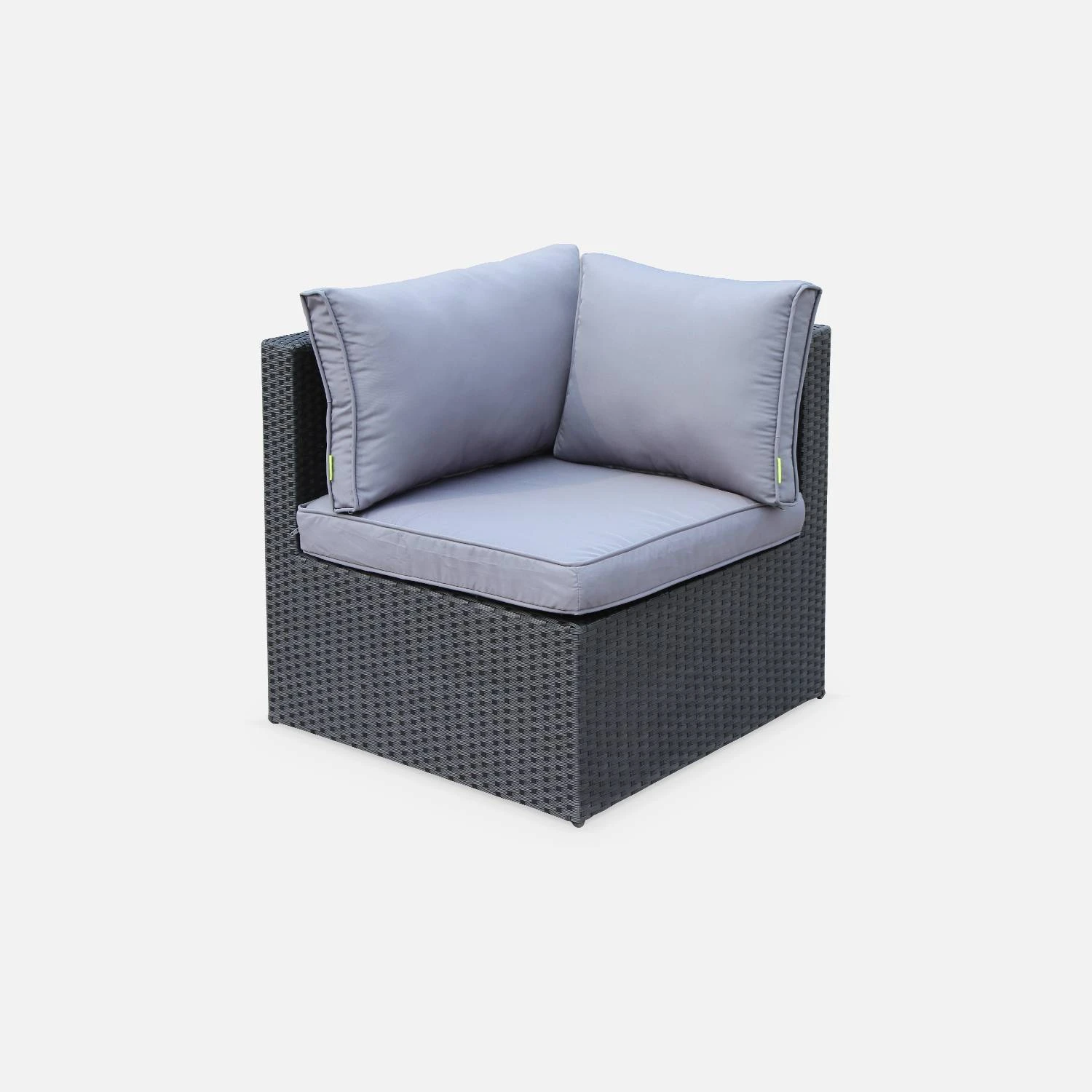 Salon De Jardin Résine Tressée 5 Places Couleur : Noir / Gris 3 Salon De Jardin Résine Tressée 5 Places Couleur : Noir / Gris – Image 3