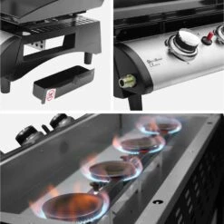 Plancha Gaz 4 Brûleurs Inox 10kW Avec Chariot -Mobilier De Jardin PH1004TROLLEY 04