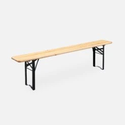 Table Bois + 2 Bancs Pliable, 6 Places 14 Table Bois + 2 Bancs Pliable, 6 Places -Mobilier De Jardin RECWD180SET 02