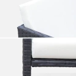 Table De Jardin Encastrable Résine Tressée, 8 Chaises Couleur : Marron -Mobilier De Jardin WK8CUBEBN 05