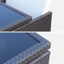 Table De Jardin Encastrable Résine Tressée, 8 Chaises Couleur : Marron -Mobilier De Jardin WK8CUBEBN 06