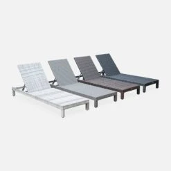 Bain De Soleil Résine Tressée, Multi Positions (lot De 2) Couleur : Noir / Gris -Mobilier De Jardin WKLOUNGEBKGYX2 04