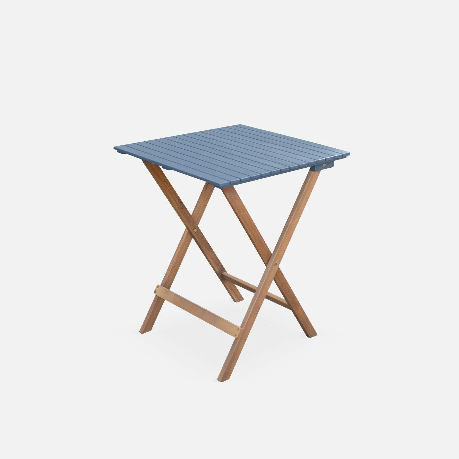 Table De Jardin Pliable Bois, 2 Chaises Couleur : Bleu 6 Table De Jardin Pliable Bois, 2 Chaises Couleur : Bleu – Image 6