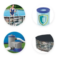 Piscine Tubulaire Bestway Power Steel Stone Ronde 4,27 X 1,22 M -Mobilier De Jardin accessoires piscine tubulaire bestway steel stone ronde 427 x 122 cm 1 1