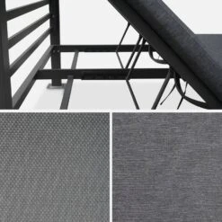 Lit De Jardin Aluminium, 2 Matelas Inclinables, Toit Avec Panneaux Amovibles Couleur : Anthracite / Anthracite -Mobilier De Jardin afsunbedat 2df88dd6f895cf550ee0e6718ba601dc