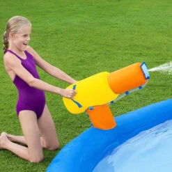 Aire De Jeux Avec Toboggan, Pataugeoire Et Canon à Eau Bestway Mont Splashmore -Mobilier De Jardin aire jeux bestway mont splashmore 53345 6