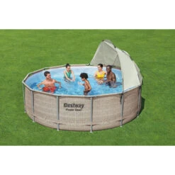Auvent Pour Piscine Tubulaire Bestway Ø 3,05 à 5,49 M 12 Auvent Pour Piscine Tubulaire Bestway Ø 3,05 à 5,49 M -Mobilier De Jardin ambianceauvent rond bestway