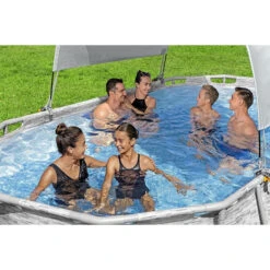 Auvent Pour Piscine Tubulaire Bestway Largeur 2,10 à 3,40 M 10 Auvent Pour Piscine Tubulaire Bestway Largeur 2,10 à 3,40 M -Mobilier De Jardin auvent ovale bestway ambiance 3