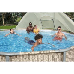 Auvent Pour Piscine Tubulaire Bestway Ø 3,05 à 5,49 M 13 Auvent Pour Piscine Tubulaire Bestway Ø 3,05 à 5,49 M -Mobilier De Jardin auvent rond bestway 2 ambiance