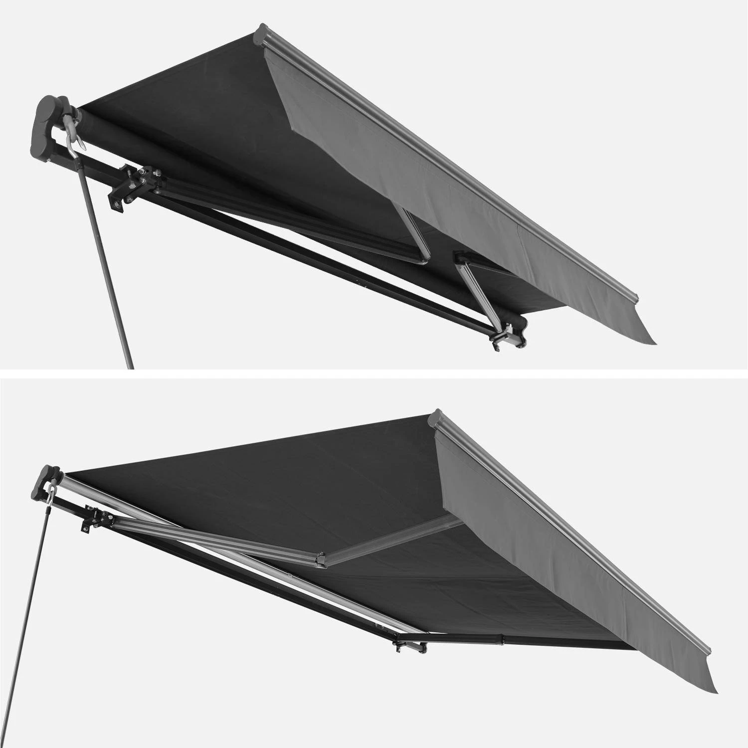 Store Banne Manuel 3x2m Couleur : Gris 2 Store Banne Manuel 3x2m Couleur : Gris – Image 2