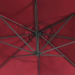 Parasol Déporté Rond 350cm Couleur : Rouge -Mobilier De Jardin bu350red 1ccb604733209f14d3f34099f12e0906
