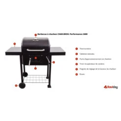 Barbecue à Charbon CHAR-BROIL Performance 2600 13 Barbecue à Charbon CHAR-BROIL Performance 2600 -Mobilier De Jardin caracteristiques char broil performance 2600