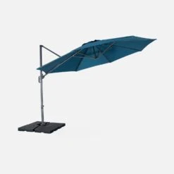 Parasol Déporté Rond Ø 350cm Couleur : Bleu Canard -Mobilier De Jardin cdukd350bd 7852fb27fc5131018c4b2f72423c2e76