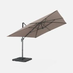 Parasol Déporté Rectangulaire 3x4m Couleur : Taupe -Mobilier De Jardin cdukd3x4bn 5db1c4dcdbe2ea8eab47ff5db809358d