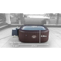 Spa Gonflable Jets Et Bulles Bestway Maldives 6 Places -Mobilier De Jardin dimensions bestway maldives hydrojet pro 2