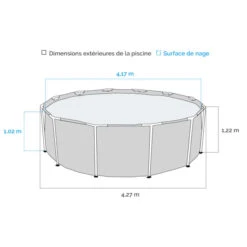 Piscine Tubulaire Bestway Power Steel Stone Ronde 4,27 X 1,22 M -Mobilier De Jardin dimensions piscine tubulaire bestway steel stone ronde 427 x 122 cm 1