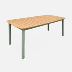 Table De Jardin Bois Et Aluminium 190cm, 6 Chaises Empilables -Mobilier De Jardin ec190r6aseggy 5506df275c25dfea51a5245b10de444e