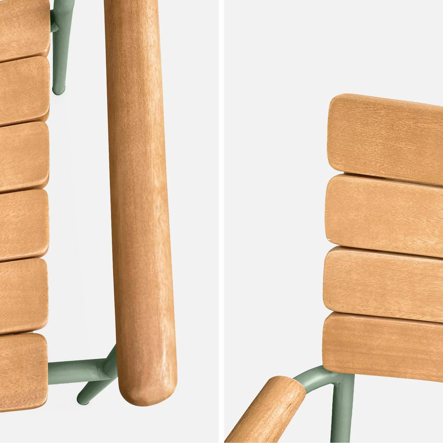 Chaise De Jardin Bois Et Aluminium, Empilables (lot De 2) 6 Chaise De Jardin Bois Et Aluminium, Empilables (lot De 2) – Image 6