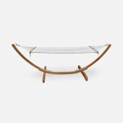 Hamac Sur Pieds En Bois, Toile En Coton Couleur : Blanc -Mobilier De Jardin echammocknat 87a0cbd6df429686a3d0ac715c1478b7