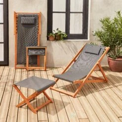 Bain De Soleil Et Repose-pieds Bois Eucalyptus Multi Positions (lot De 2) -Mobilier De Jardin ectxdeckfratx2 c7b86c49f723059fb64b4f7cce687dc8