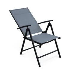 Lot De 4 Fauteuils De Jardin En Textilènes - Naevia 7 Lot De 4 Fauteuils De Jardin En Textilènes - Naevia -Mobilier De Jardin ensemble de 4 fauteuils multi positions en aluminium anthracite et textilene gris 81b6098acb24ed2cd90064db283d9665