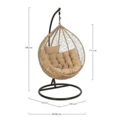 Fauteuil Œuf Suspendu Bizzotto Amirantes - Naturel -Mobilier De Jardin fauteuil bizzotto amirantes oeuf naturel 2