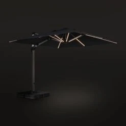 Parasol LED Déporté Carré 3x3m Couleur : Anthracite -Mobilier De Jardin hdu3x3leddkgy 02736a561fa791438ae3068961a70f84