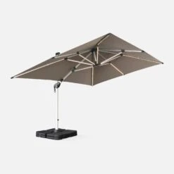 Parasol LED Déporté Rectangulaire 3x4m Couleur : Taupe -Mobilier De Jardin hdu3x4ledbn 7038571bfe3cd9059d52a4281a91b6b7