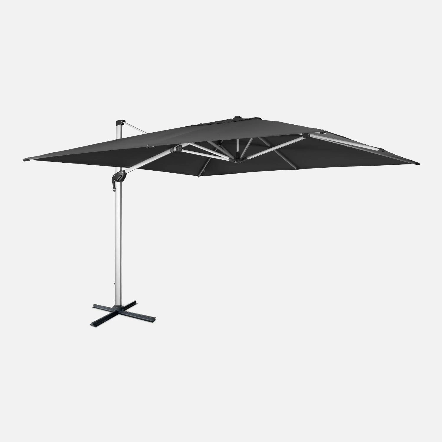 Parasol Déporté Carré 4x4m Couleur : Anthracite 6 Parasol Déporté Carré 4x4m Couleur : Anthracite – Image 6