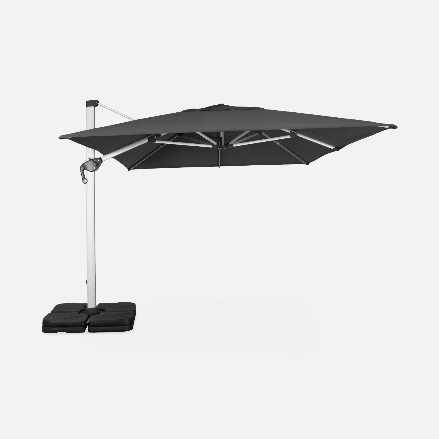 Parasol Déporté Carré 4x4m Couleur : Anthracite 1 Parasol Déporté Carré 4x4m Couleur : Anthracite