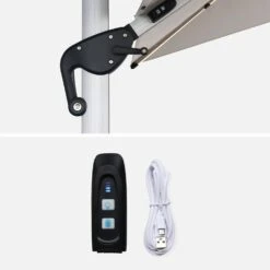 Parasol LED Déporté Carré 4x4m Couleur : Beige 12 Parasol LED Déporté Carré 4x4m Couleur : Beige -Mobilier De Jardin hdu4x4ledbg 4727a9572fbcc86cb4159ec99db7cb61