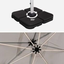 Parasol LED Déporté Carré 4x4m Couleur : Beige 13 Parasol LED Déporté Carré 4x4m Couleur : Beige -Mobilier De Jardin hdu4x4ledbg e745f827abc8d3809cde232dc490ed9f