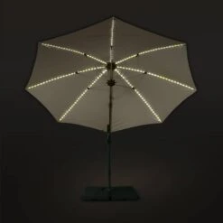 Parasol LED Déporté Rond 3m -Mobilier De Jardin hufibled300bg 9208a57779d0b91b29830efba86faab4