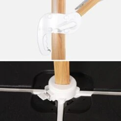 Parasol Déporté Rectangulaire 3x4m, Mât Effet Bois + Dalles à Lester 50x50cm Couleur : Ecru -Mobilier De Jardin hukd3x4basewdec cf90cac71ea11a784e86c7f985350127