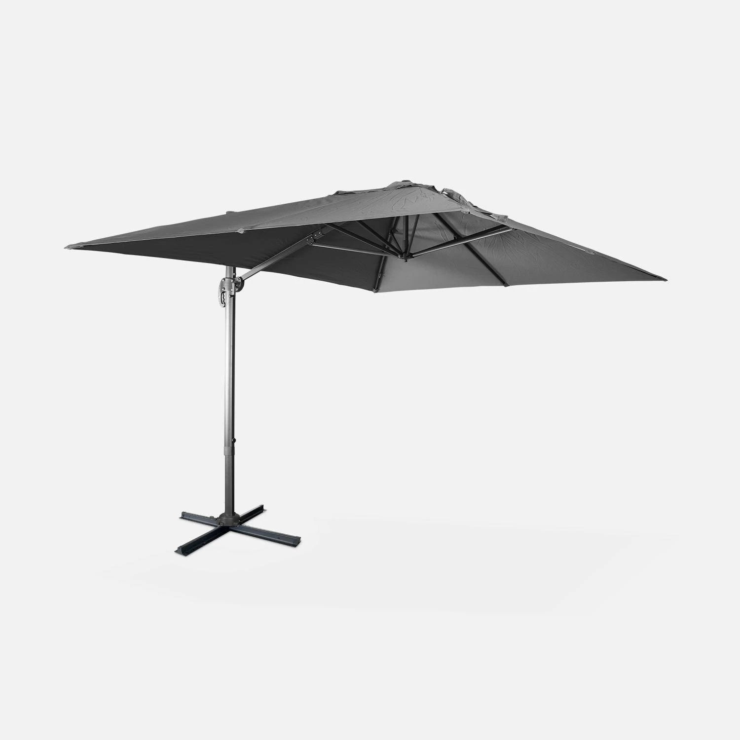 Parasol Déporté Rectangulaire 3x4m Couleur : Gris 3 Parasol Déporté Rectangulaire 3x4m Couleur : Gris – Image 3