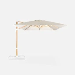 Parasol Déporté Rectangulaire 3x4m, Mât Effet Bois Couleur : Ecru -Mobilier De Jardin hukd3x4wdecru 5f04b41b9418ebab05f0c9f677f3438f
