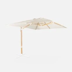 Parasol Déporté Rectangulaire 3x4m, Mât Effet Bois Couleur : Ecru -Mobilier De Jardin hukd3x4wdecru b26af9218ce1a6844ce6c6c1e15a6809