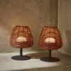 Lampe LED Nomades Sans Fil En Rotin Naturel (lot De 2)