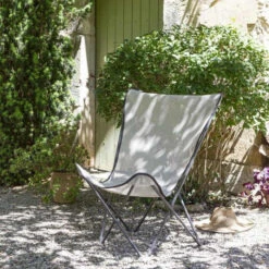 Fauteuil Pliant LAFUMA Pop Up Batyline Iso - Seigle -Mobilier De Jardin lfm1837.8548 fauteuil pliant lafuma pop up batyline iso seigle ambiance 2